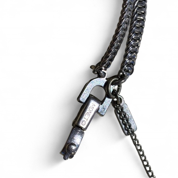 Vintage Monet Silver Tassle Jewelry Bracelet and Earring Set - Picture 6 of 7